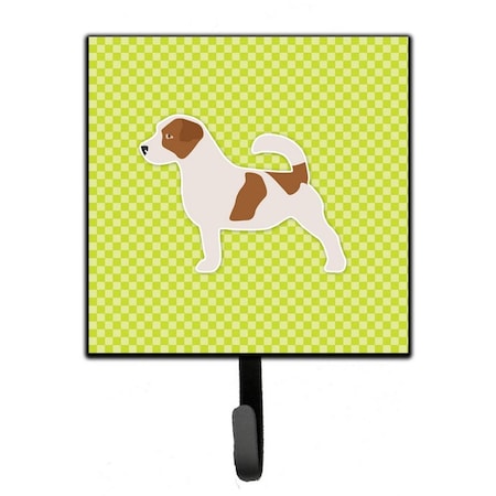 Carolines Treasures Jack Russell Terrier Checkerboard Green Leash or Key Holder BB3807SH4
